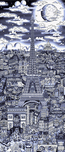 Charles Fazzino 3D Art Charles Fazzino 3D Art Midnight in Paris (AP) (Blue) (ALU)